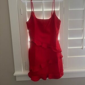red mini dress